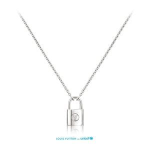 Louis Vuitton Silver Lock Pendant Necklace